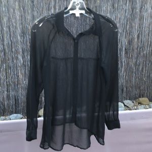 Black Lauren Conrad sheer blouse